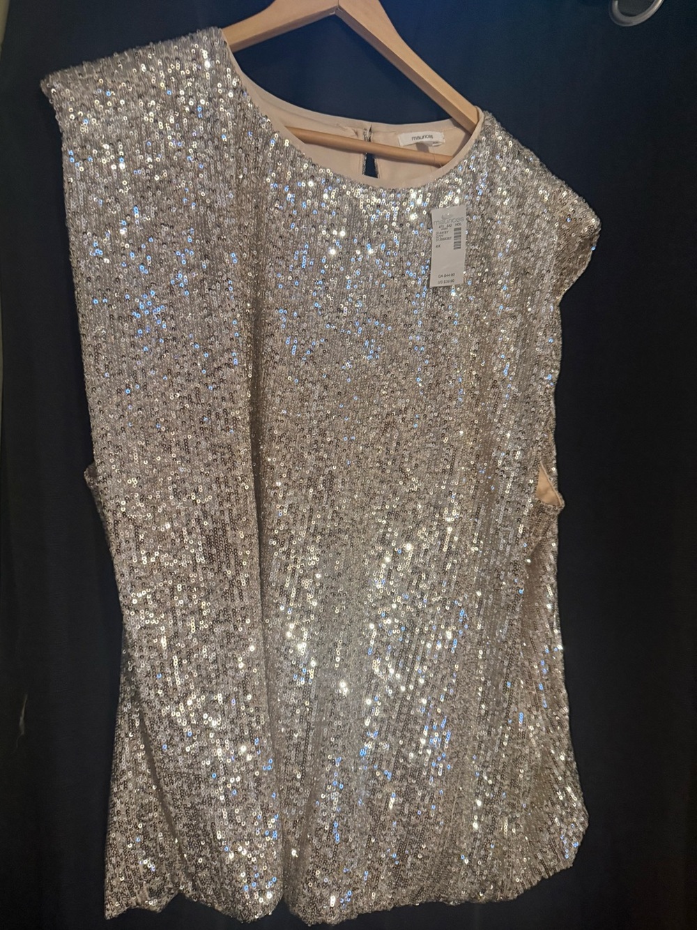 Maurices Silver Sequin Sleeveless Top